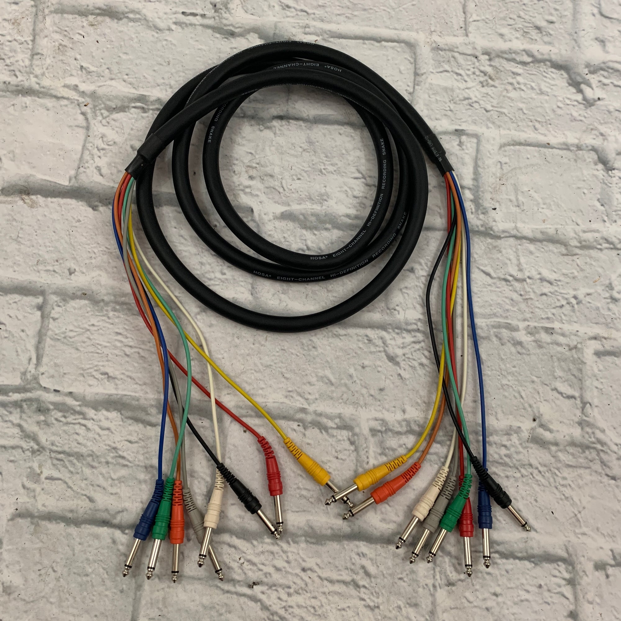Hosa CPP-803 8-channel 1/4-inch TS Male Snake - 9.9 foot