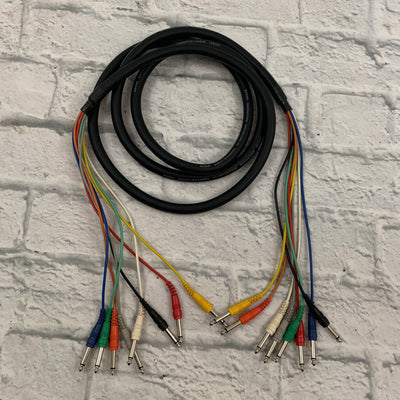 Hosa CPP-803 8-channel 1/4-inch TS Male Snake - 9.9 foot