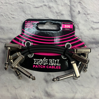 Ernie Ball 3" Flat Ribbon Patch Cable 3-Pack