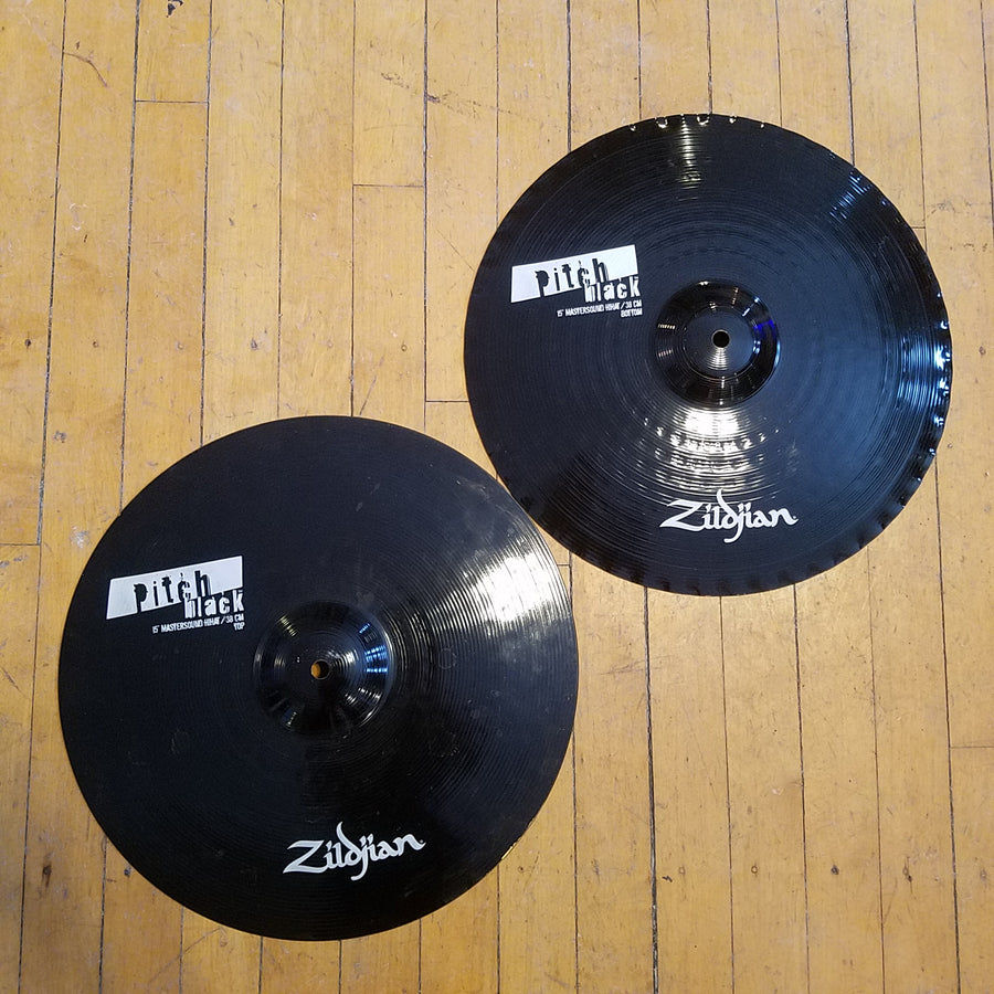 Zildjian 15in Pitch Black Mastersound Hi Hat  Cymbal Pair ZPB15MB
