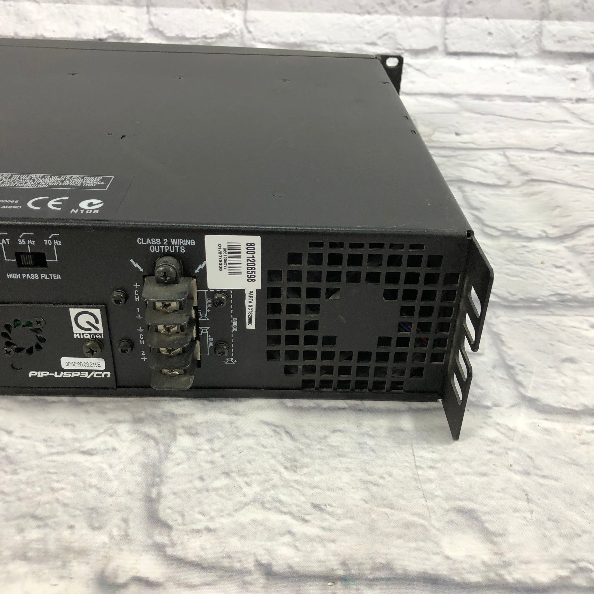 Crown CTS-2000 Power Amp with PIP-USP/CN CobraNet Card - Evolution