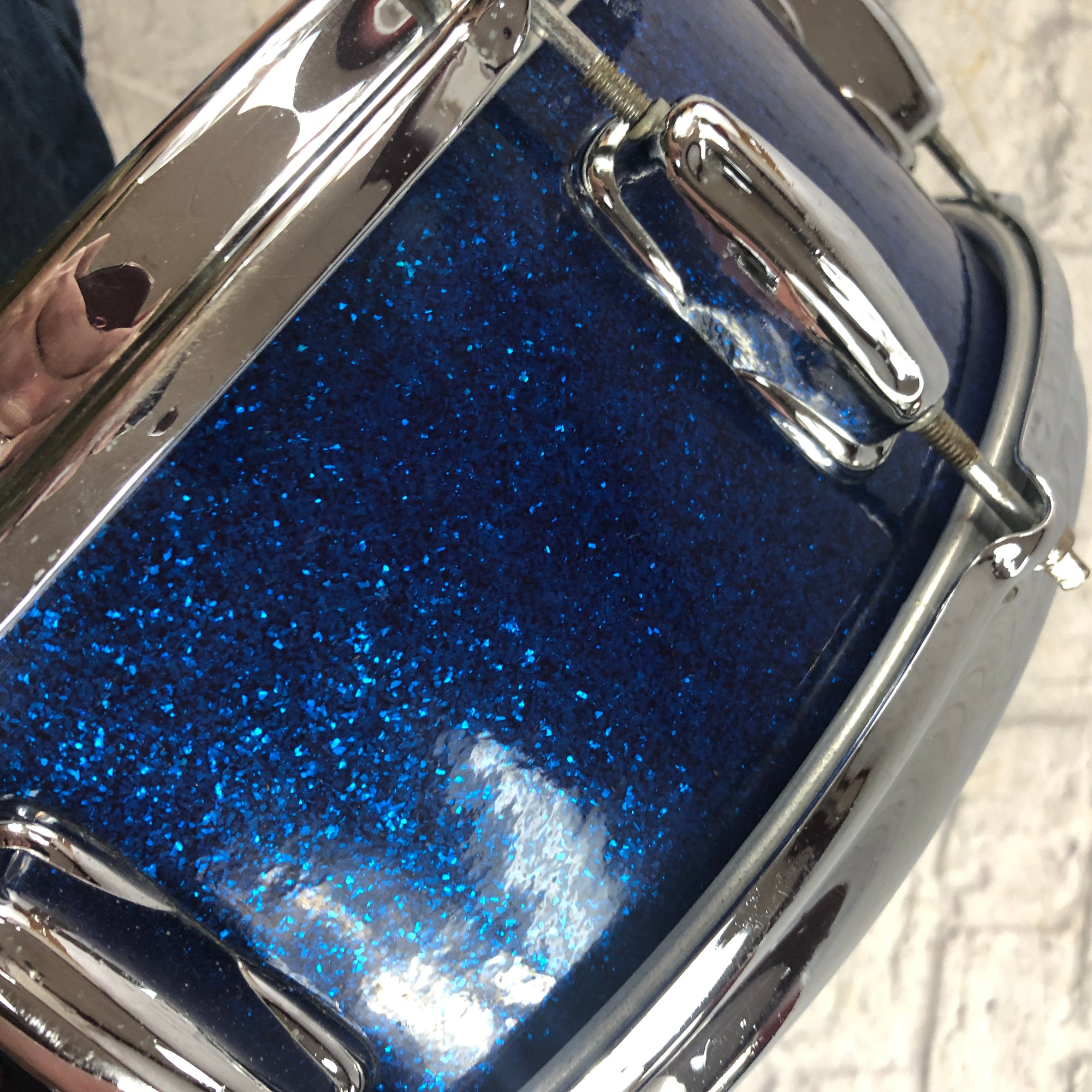 Vintage Slingerland 14 x 5.5 Radio King Snare - Blue Sparkle