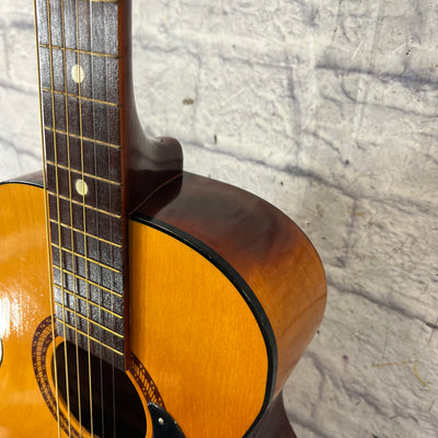 Airline Parlor Acoustic Guitar w/ Chipboard Case, Vintage Strap, and Vintage Tuner