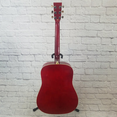 Ventura VWDORED Red Dreadnought Acoustic Guitar