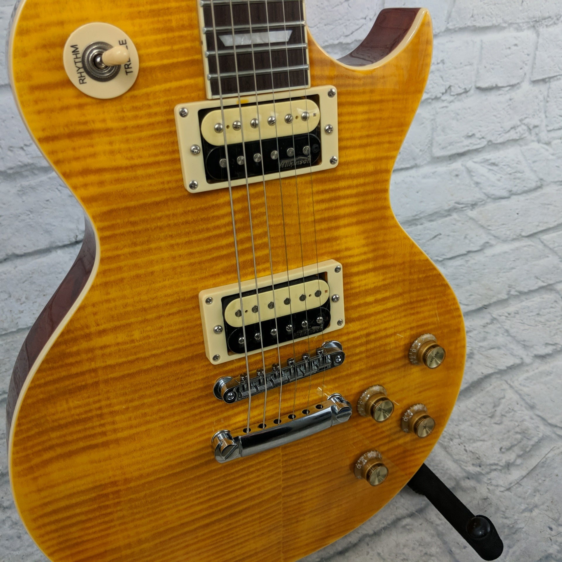 その他 012.Vintage Vintage V100AFD Reissued, Flamed Amber | Gear4music demo