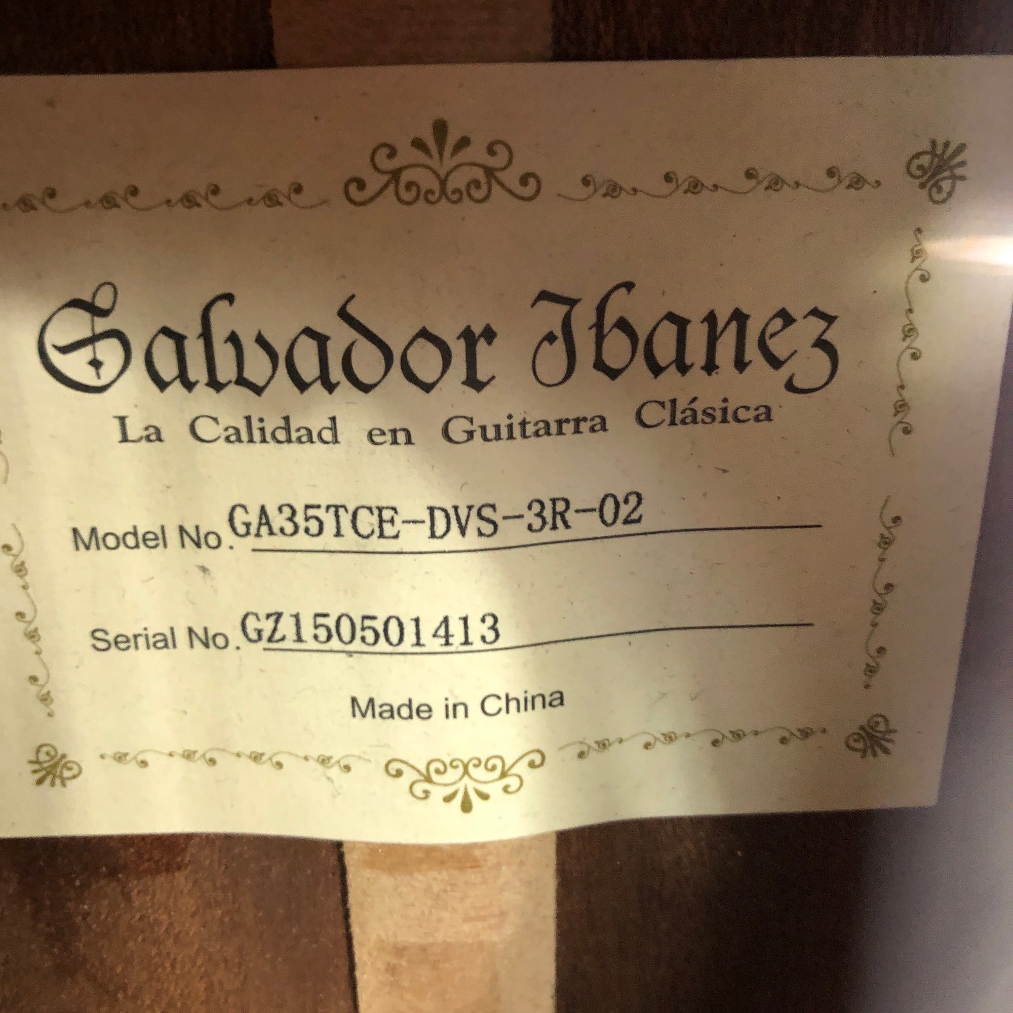 Ibanez GA35TCE Classical Acoustic Electric Guitar Dark Violin Sunburst