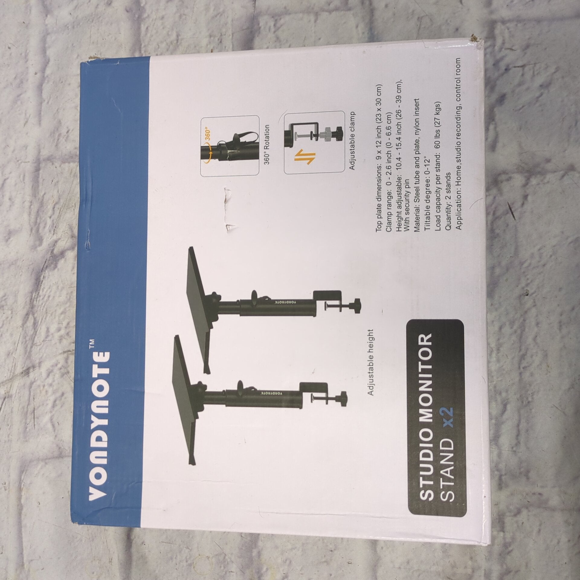Vondynote Clamp-On Studio Monitor Stand Pair