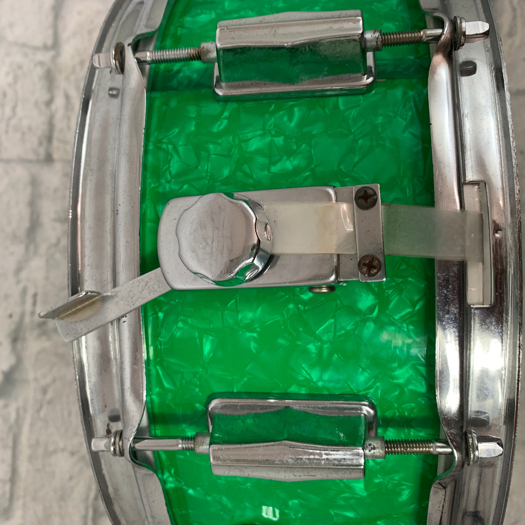 Vintage 1970s Kent 14x5 inch Snare Drum Green Pearl