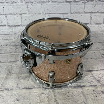Vintage 80s Ludwig 10 x 8 Keystone Badge Champagne Sparkle Tom