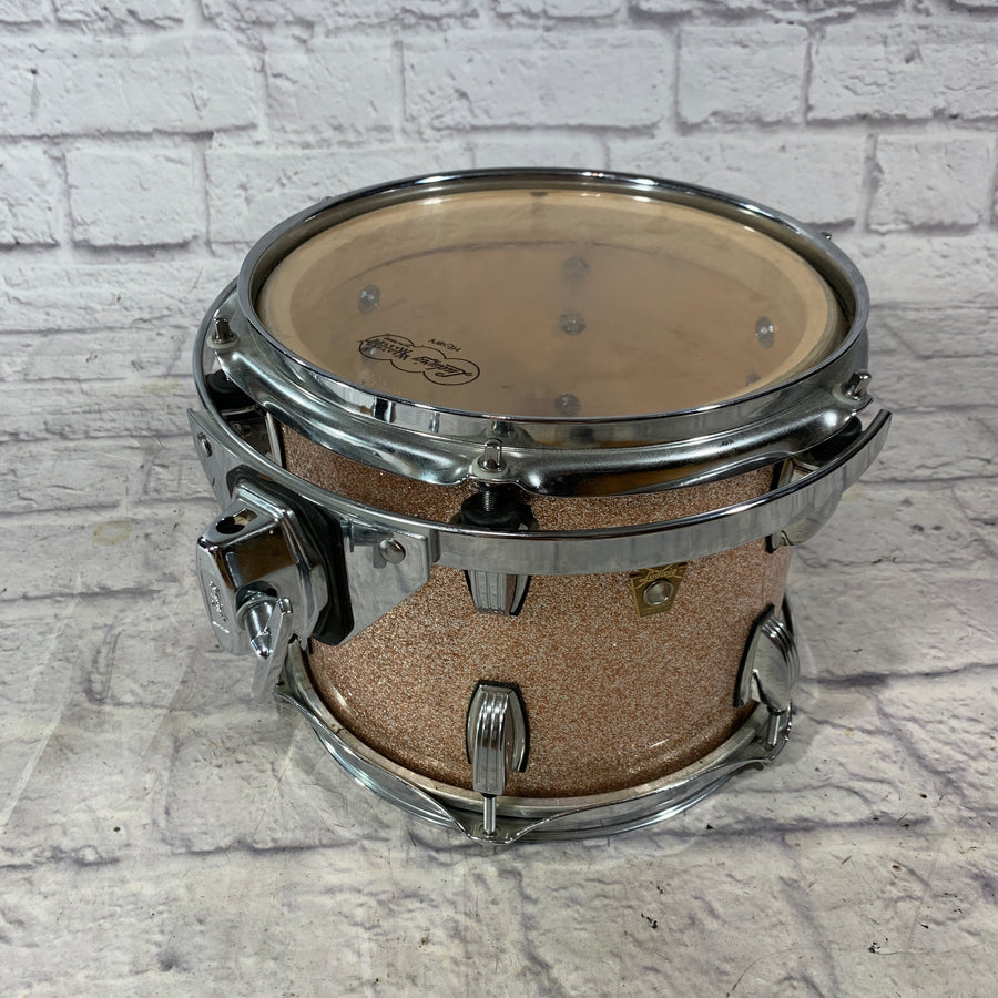Vintage 80s Ludwig 10 x 8 Keystone Badge Champagne Sparkle Tom