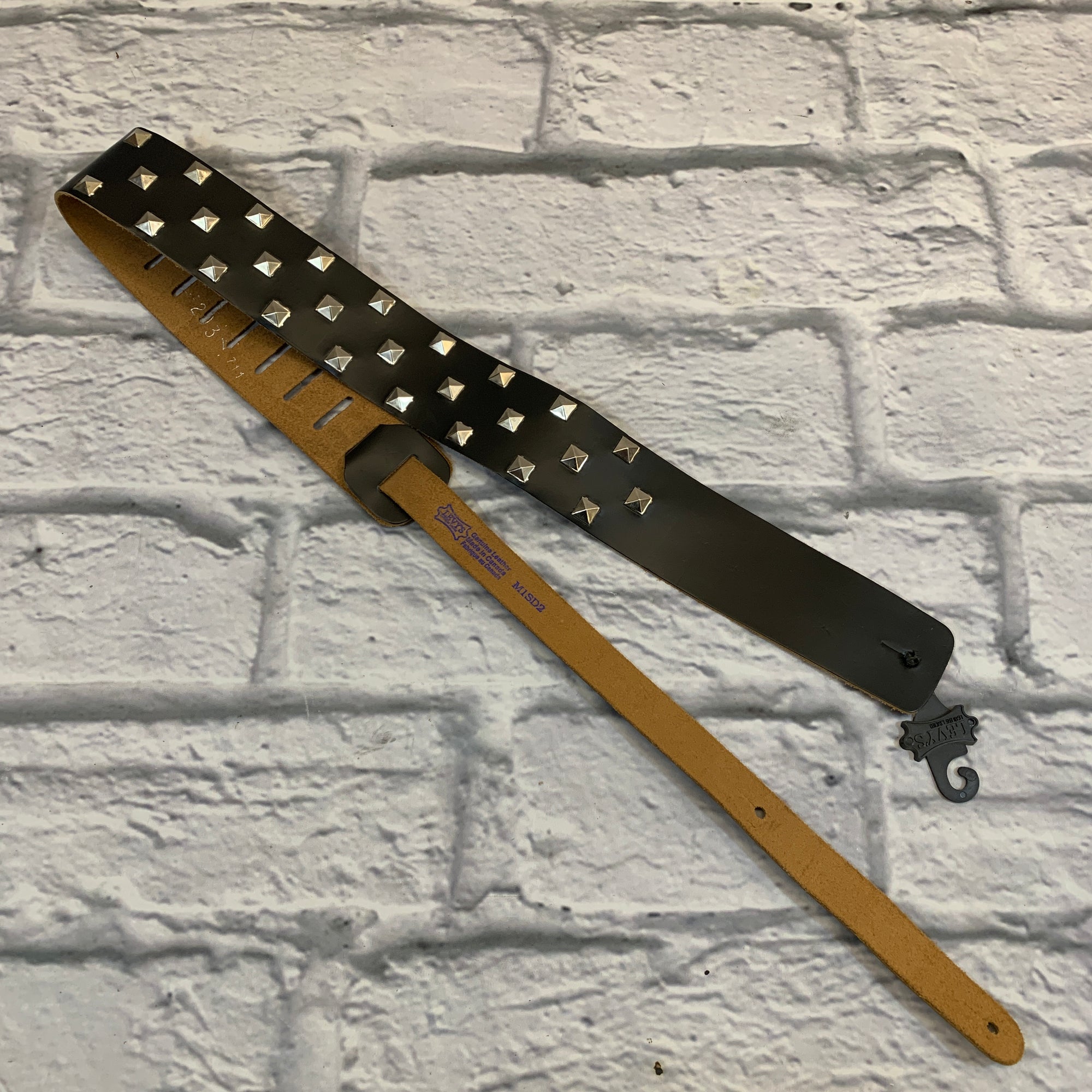 Levy's M1SD2 Leather Guitar Strap 2 1/2" with Metal Studs Black