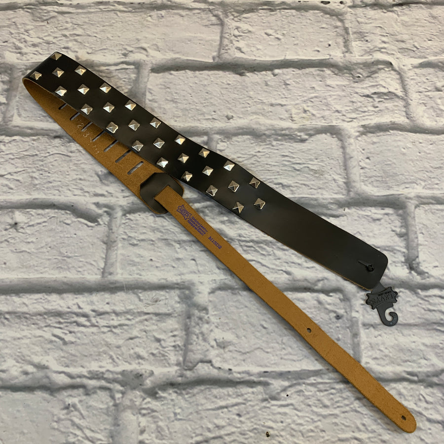 Levy's M1SD2 Leather Guitar Strap 2 1/2" with Metal Studs Black