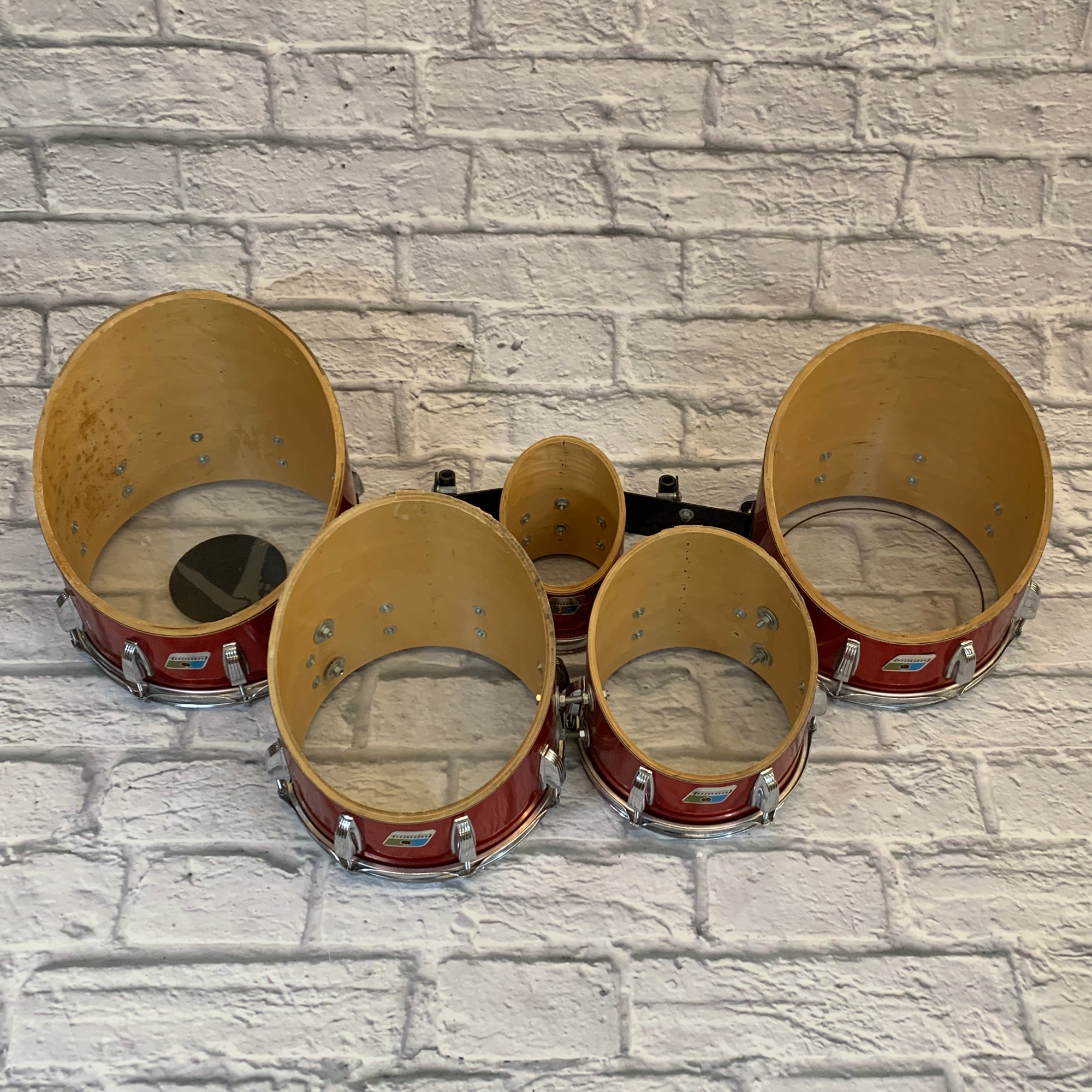 Vintage 1980s Ludwig Quads Quint Marching Toms 6" 10" 12" 13" 14"
