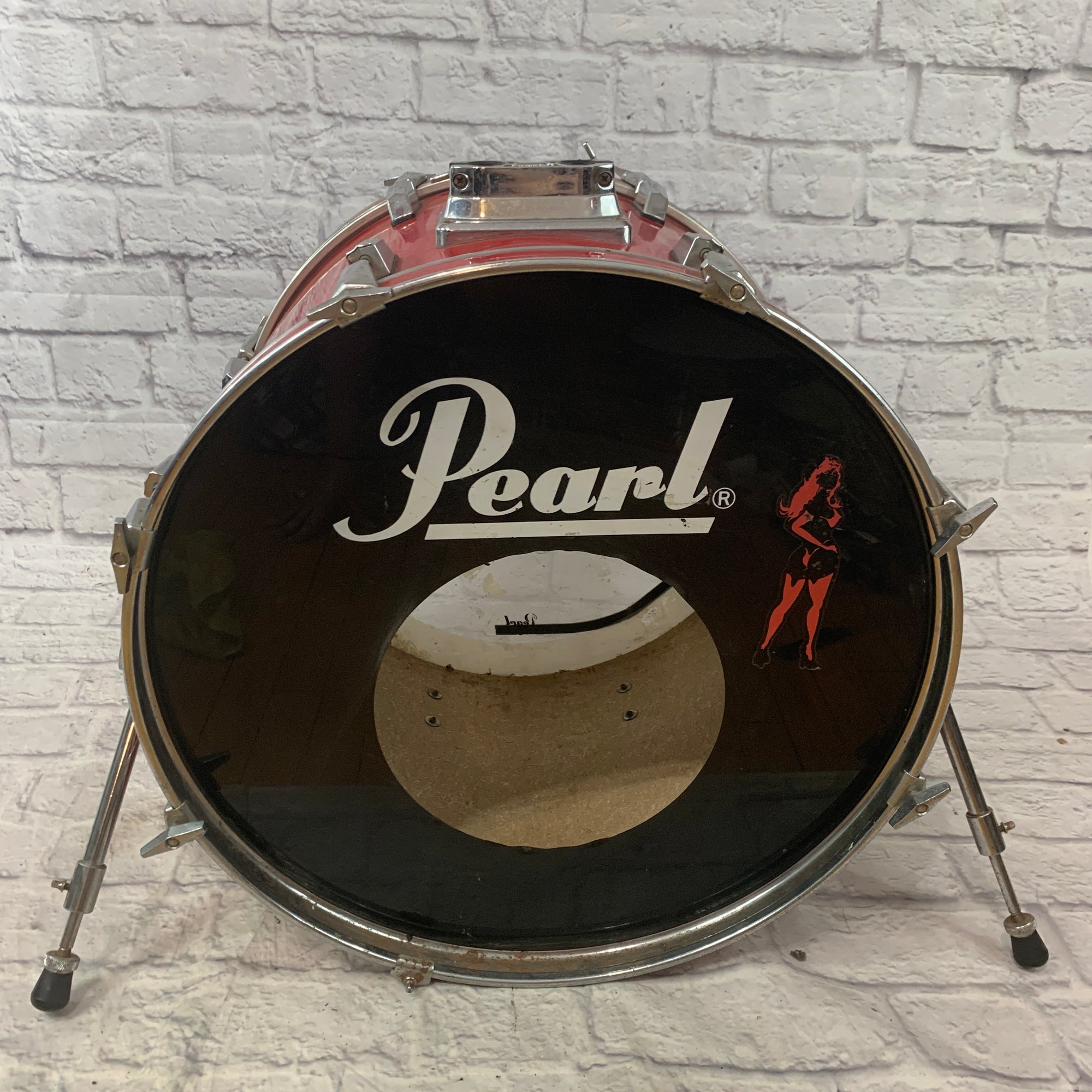 Pearl Export 22 x 16 Red Bass Drum