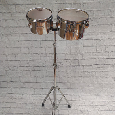 Pearl Chrome Over Maple Shell Concert Toms with Stand