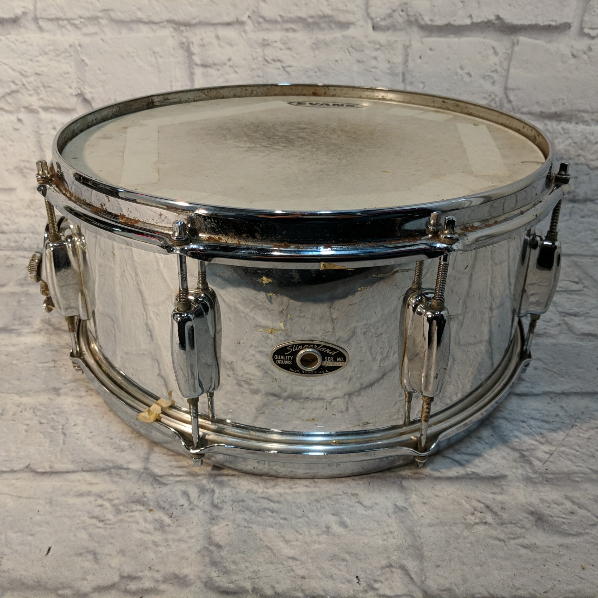 Late 70s Early 80s Slingerland Chrome Snare Drum