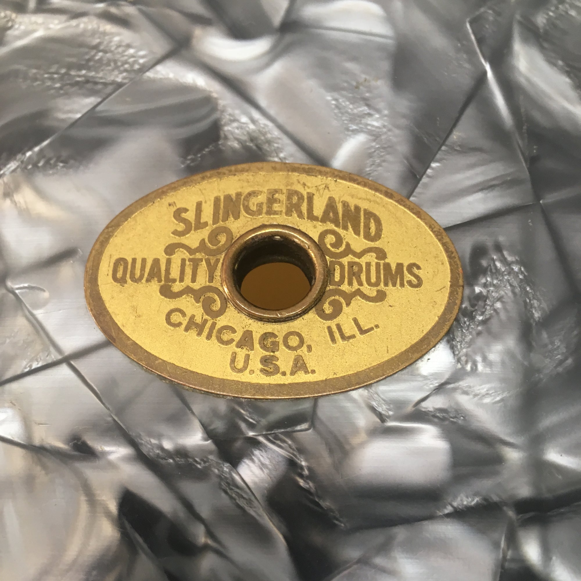 Vintage 40s Slingerland Radio King 14x26 Bass Drum Marine