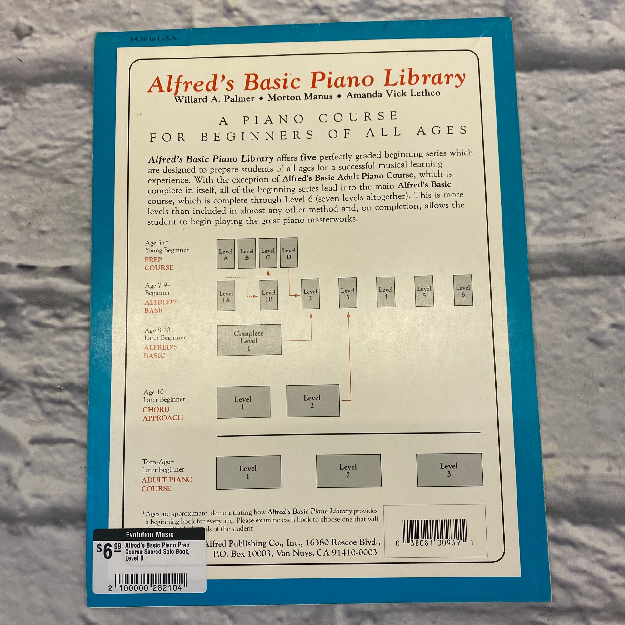 Alfred's Basic Piano Prep Course Sacred Solo Book, Level B