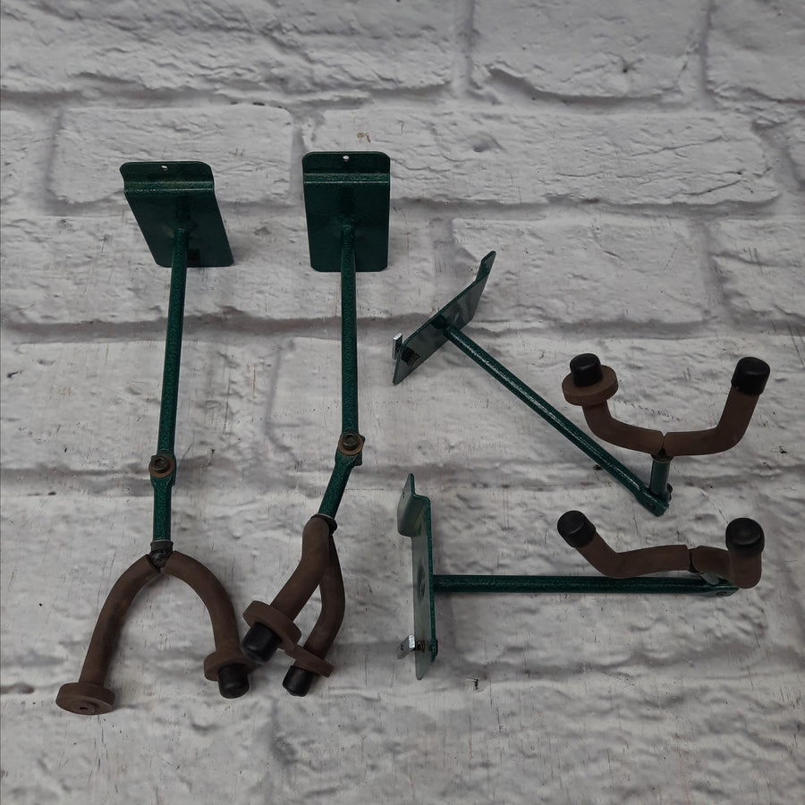 String Swing Guitar Slat Wall Hanger Green Stem Full Rotation (4 Pack)