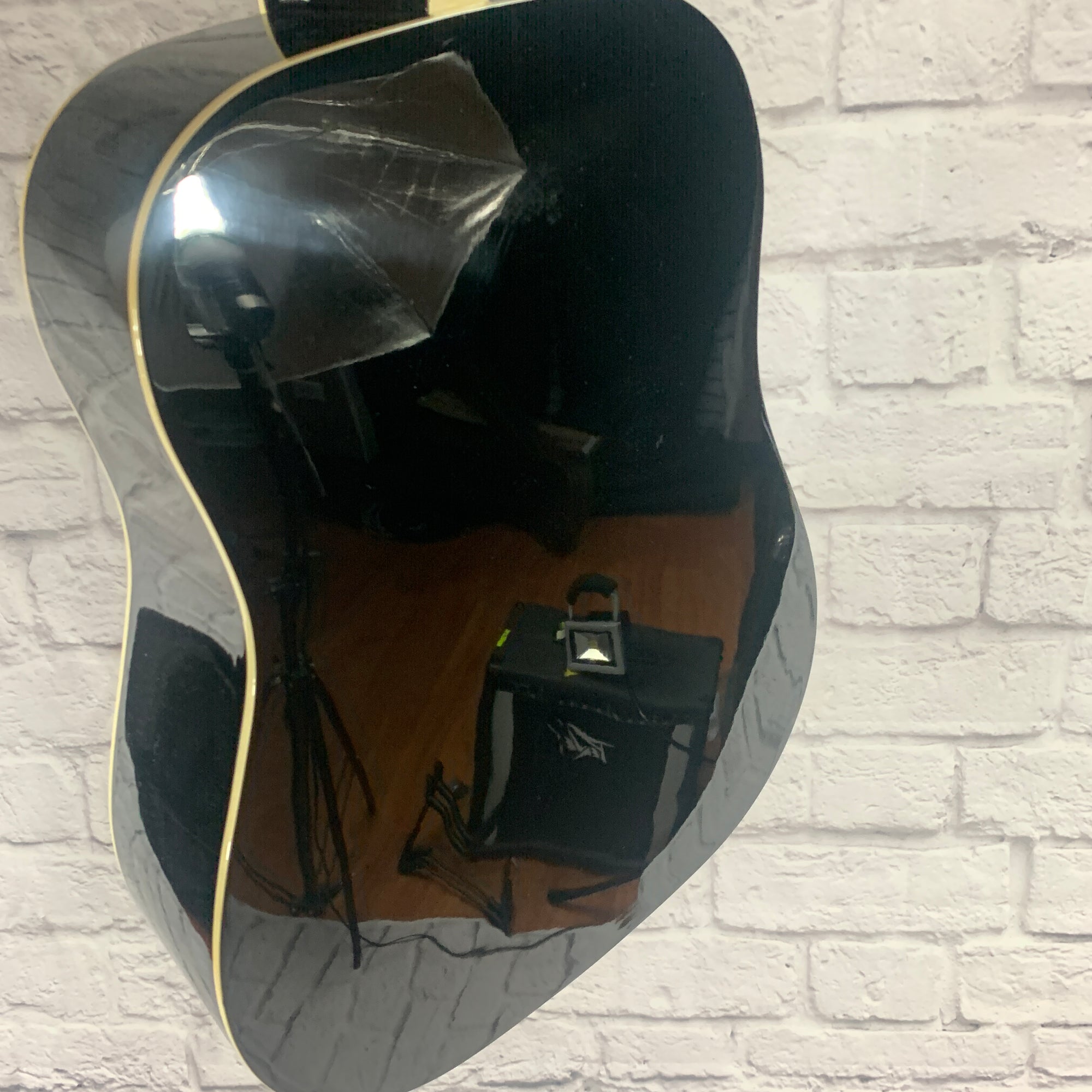Johnson Black Dreadnaught Acoustic Guitar