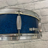 Vintage 14x5 inch Snare Drum Blue Sparkle MIJ Made in Japan