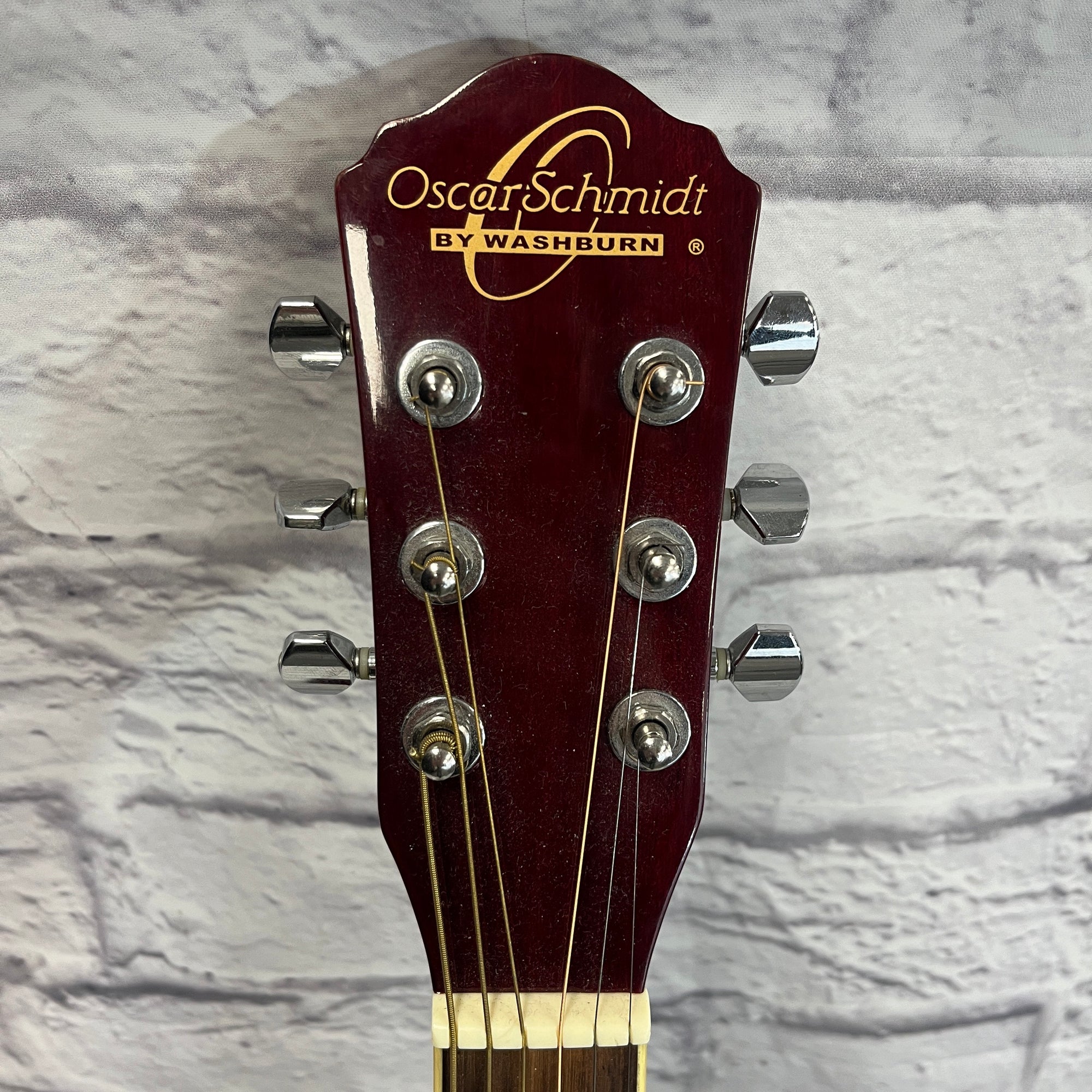 Oscar Schmidt OG1TR Trans Red Folk Acoustic Guitar