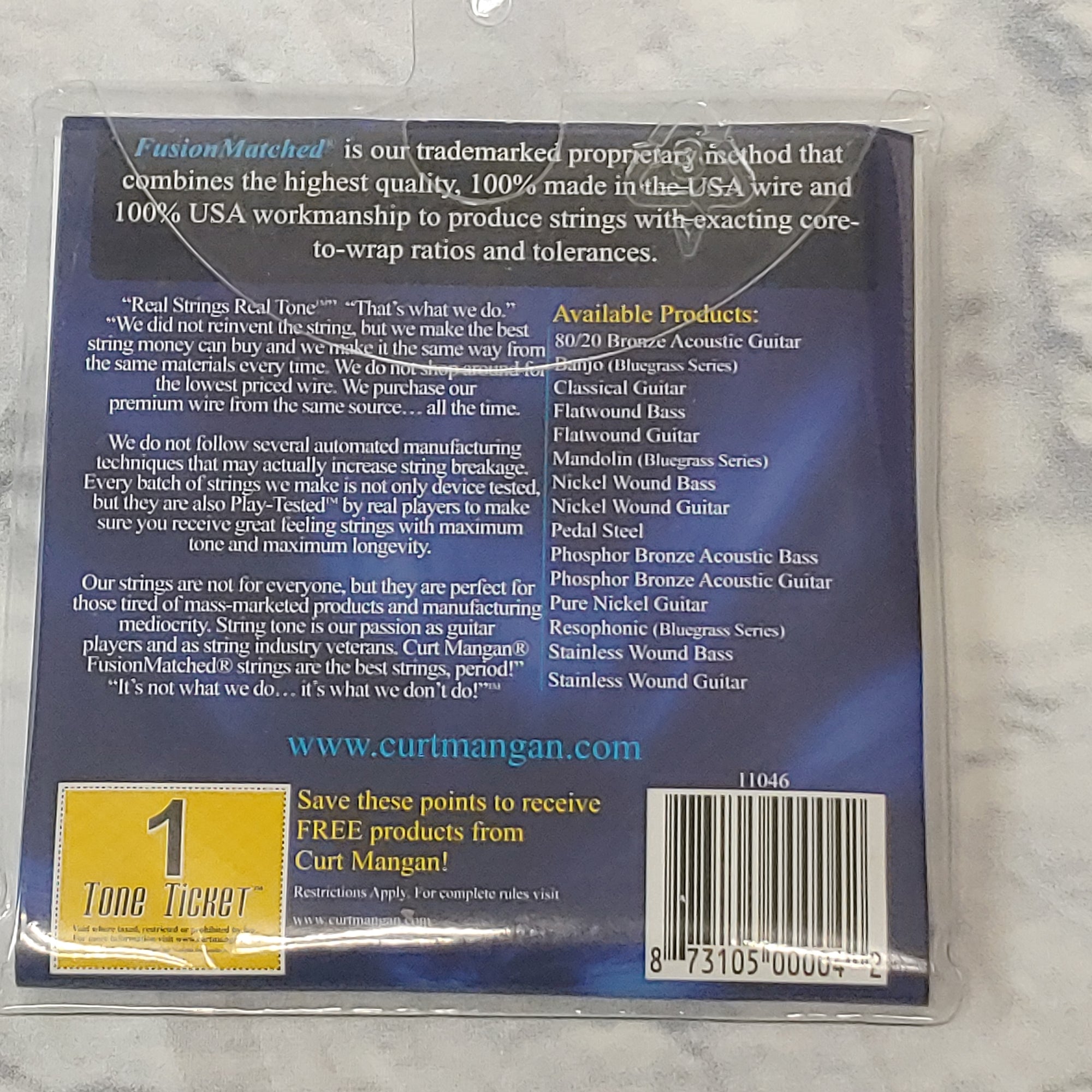 Curt Mangan Strings Resophonic Fusion Matched Nickel Wound 16-56 Acoustic Guitar String