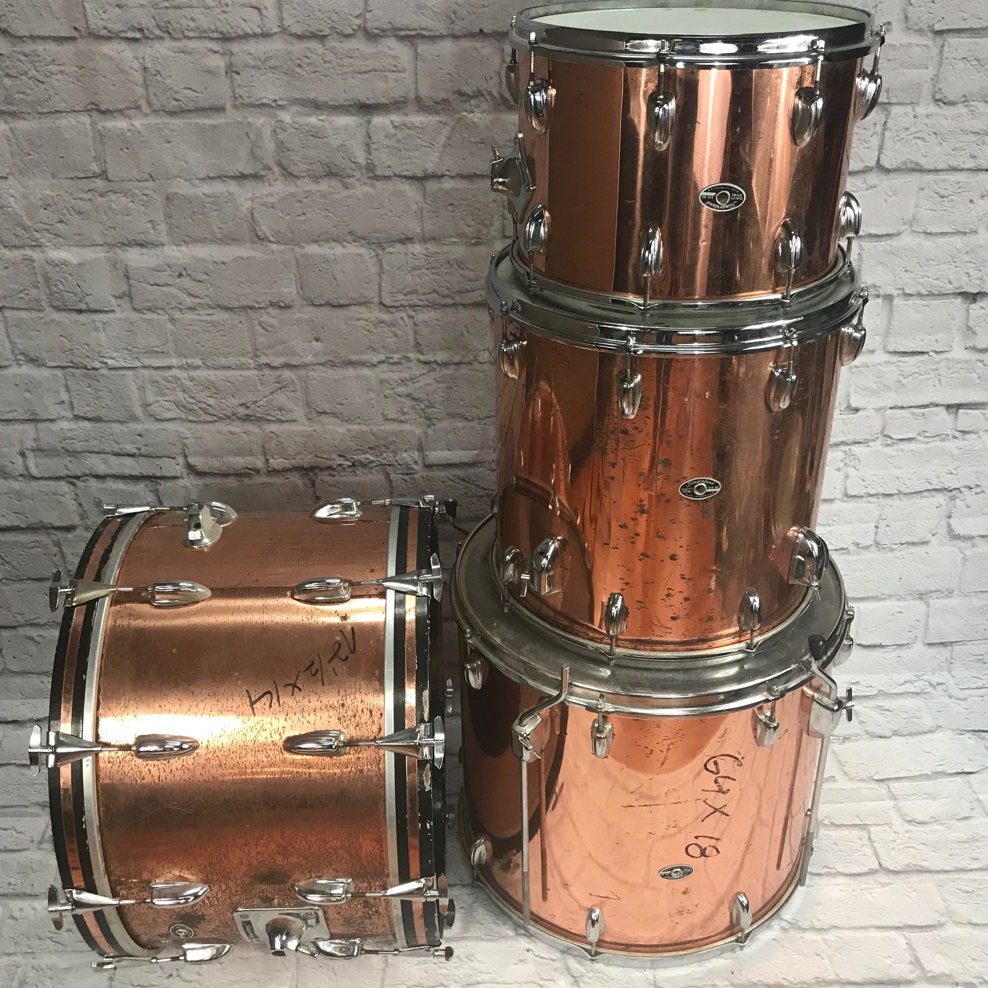 Vintage 1973 Slingerland 4pc Kit Copper Wrap