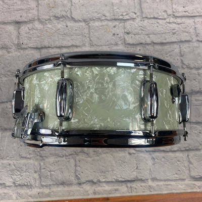 Vintage 1967 Slingerland Gene Krupa 14x5.5 Snare - White Marine Pearl