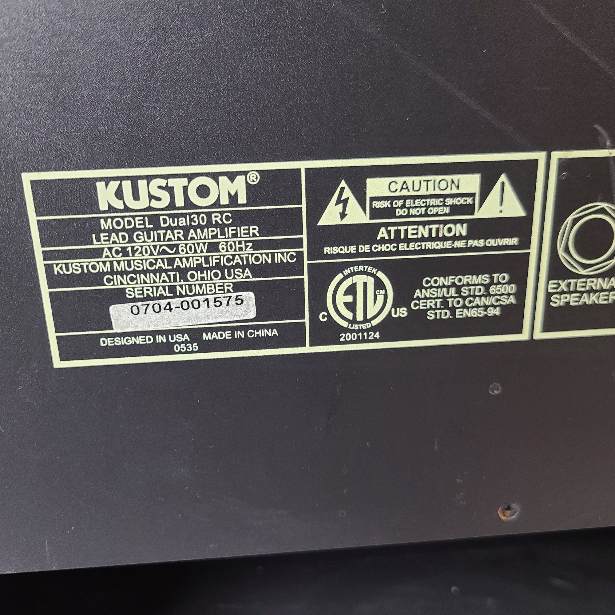 Kustom Dual 30RC Solid State Guitar Combo Amp