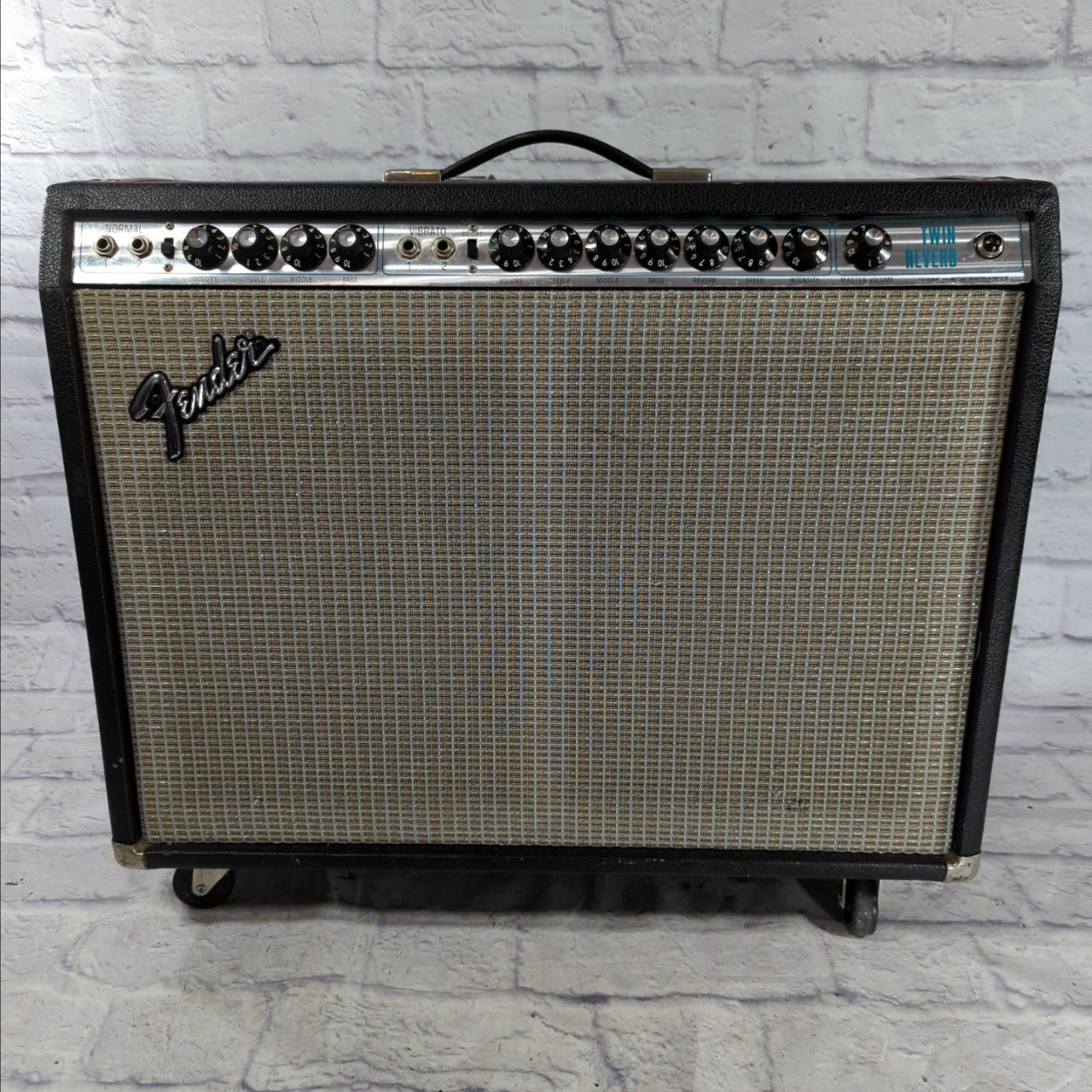 1976 Fender Silverface Twin Reverb Amp w/ casters