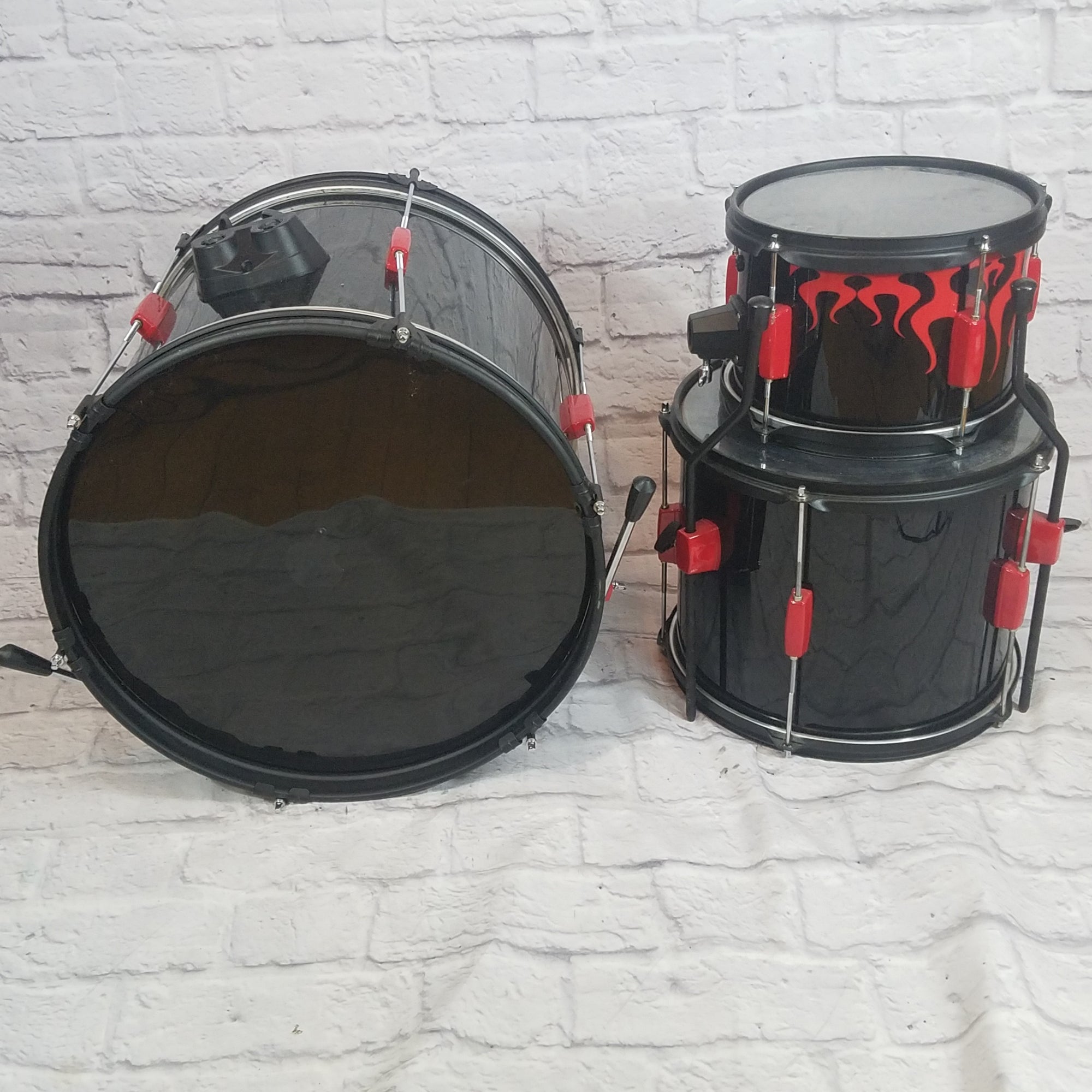 Unknown Black 3 Piece Junior Size Drum Kit