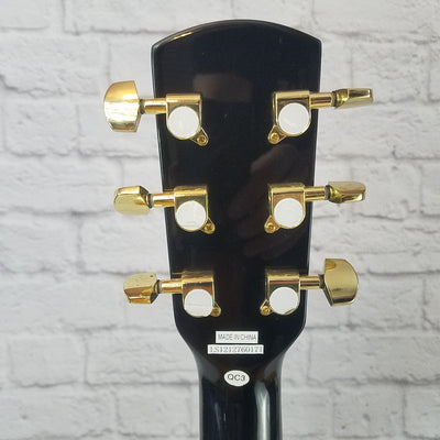 Crestwood 2017EQBBK Thinline Acoustic Electric Guitar