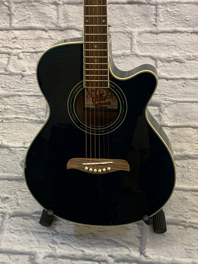 Oscar Schmidt OG10CETB Cutaway Acoustic Electric  Transparent Green