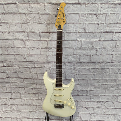 Lotus Strat Copy White 1980s Electric Guitar