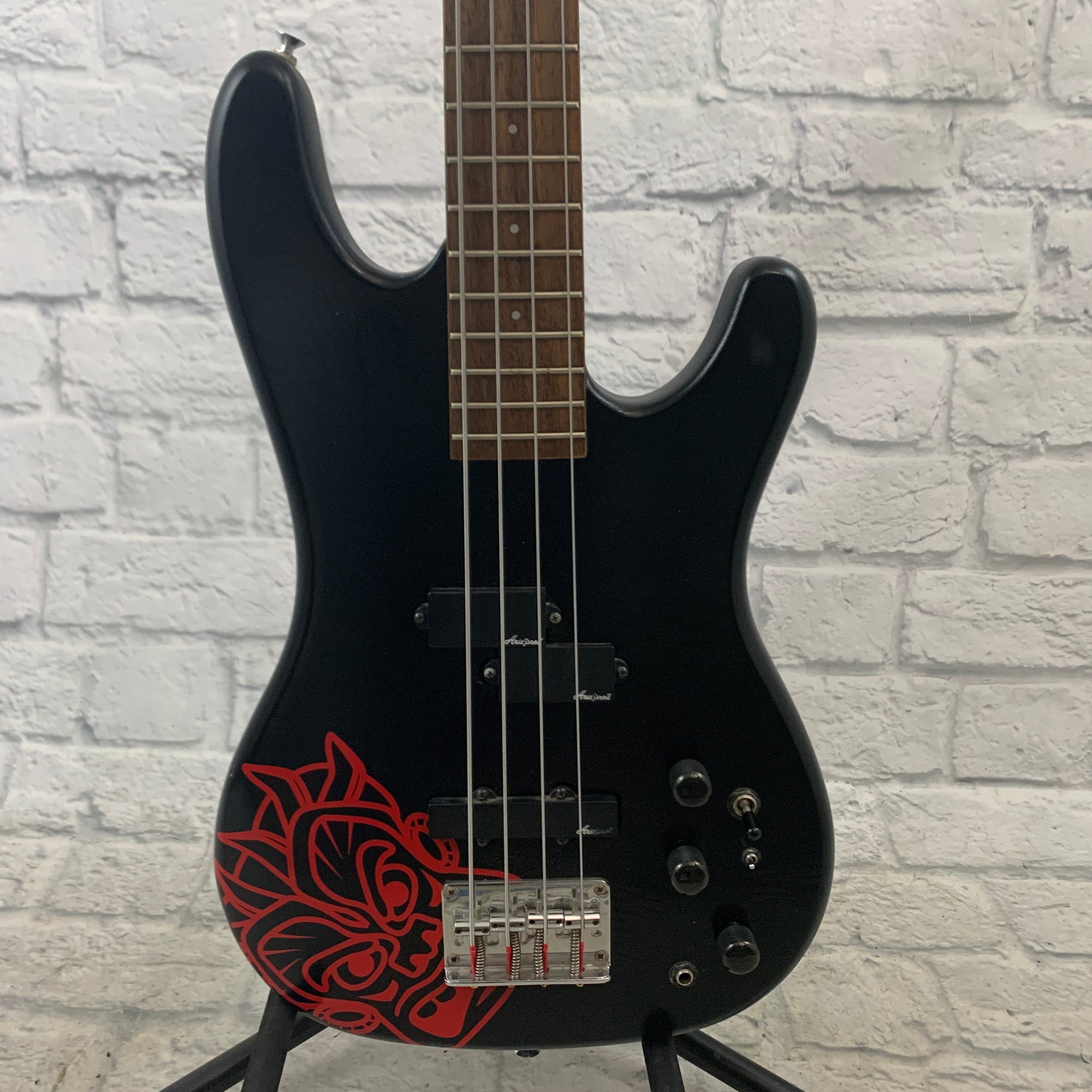 Heavily Customized 4 String Bass Guitar Aria Pro II SLB-2