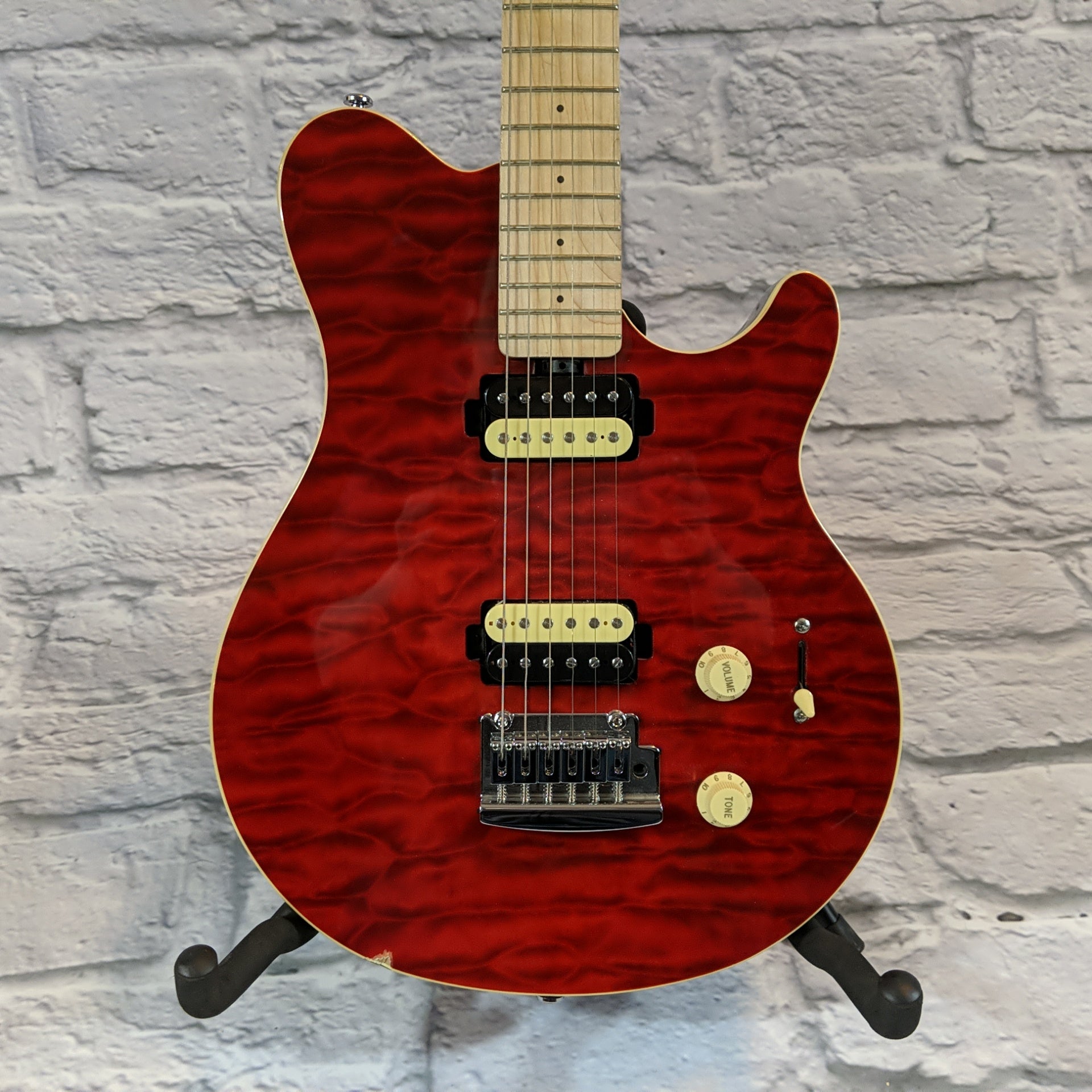 Sterling by Music Man AX3 Electric Guitar - Trans Red Quilt