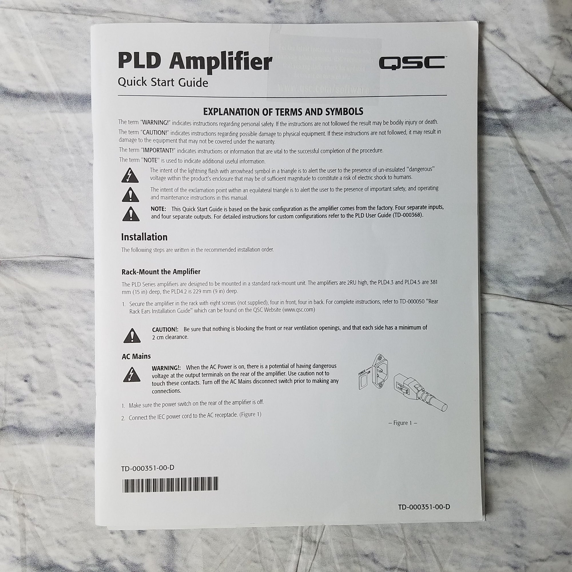 QSC PLD4.2 Power Amp with 4 Inputs/Outputs Like New