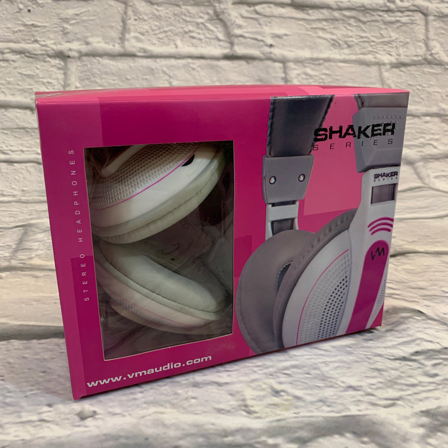 VM Audio Shaker Series Pink/White Stereo Headphones