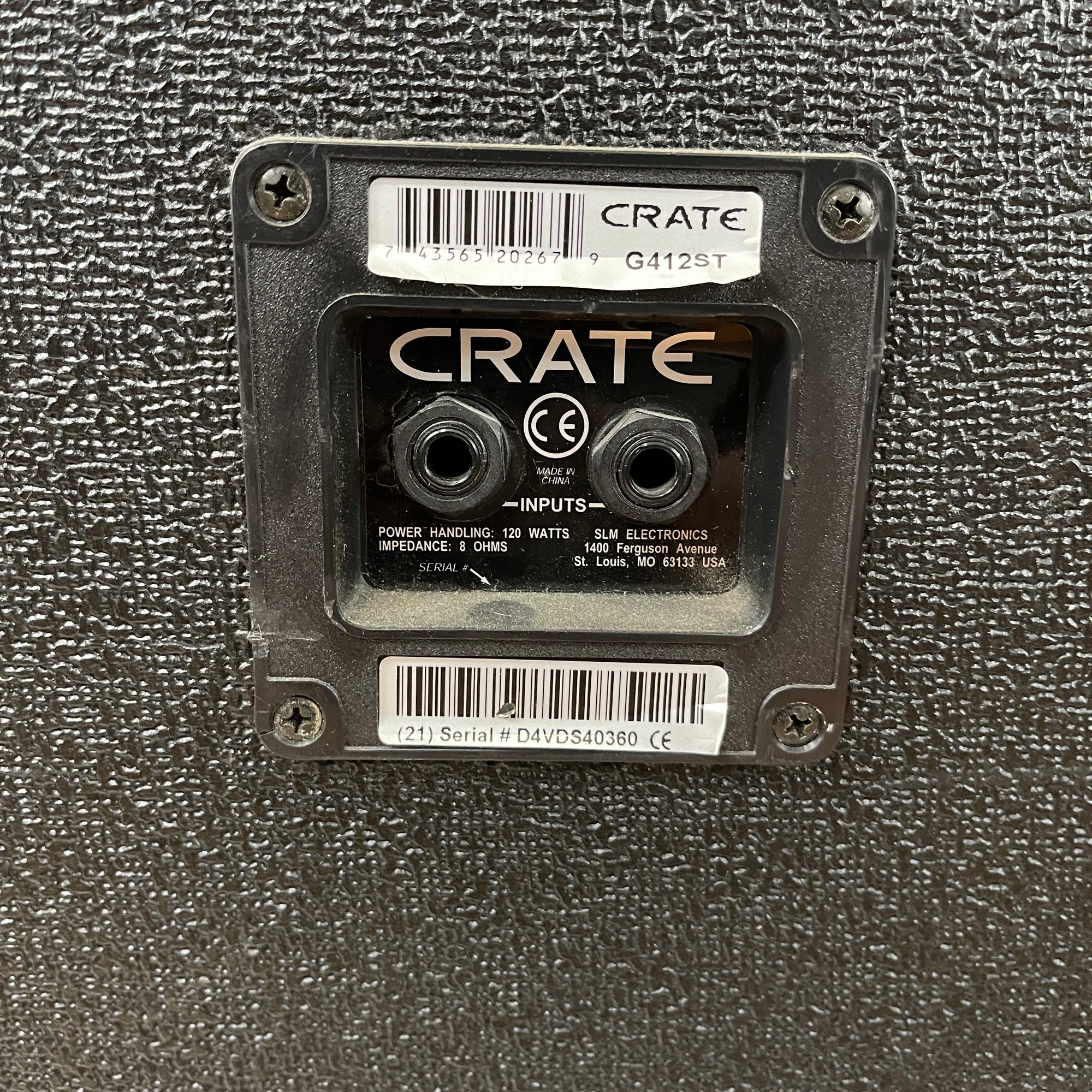 Crate G412ST 4x12 120W Straight Cabinet w/ casters