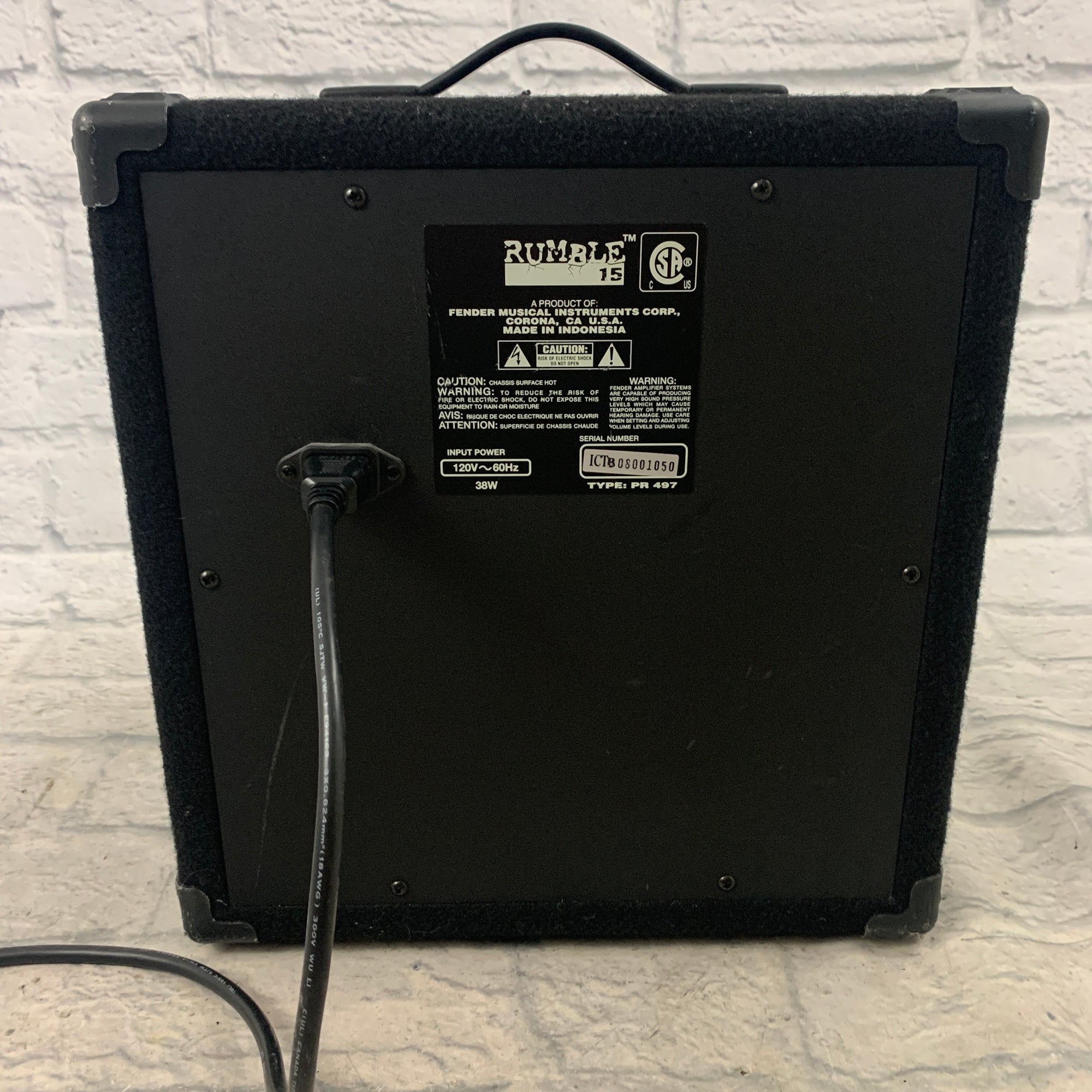 Fender Rumble 15 Bass Guitar Combo Amp