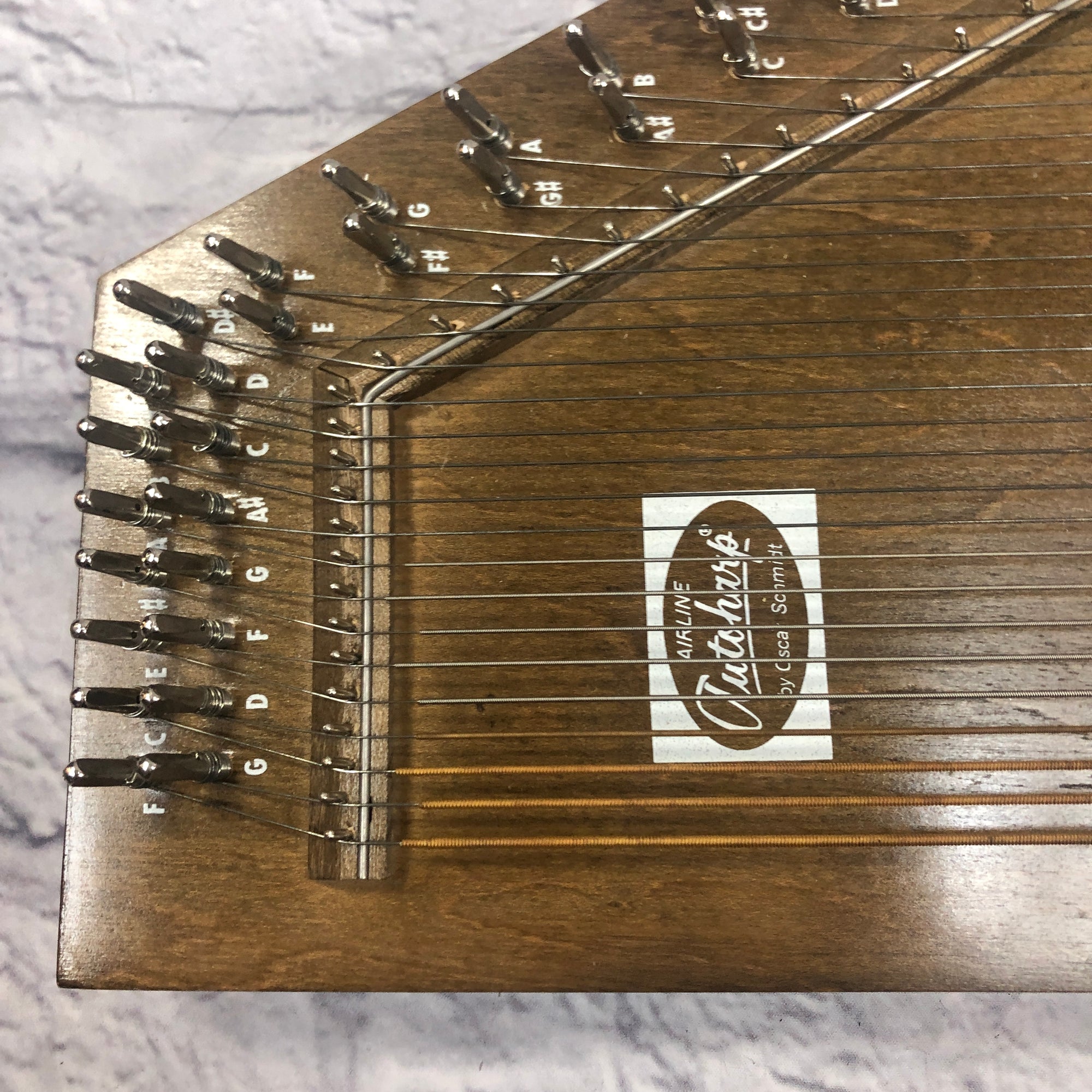Vintage Airline by Oscar Schmidt Auto Harp with Case