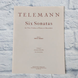 Telemann Six Sonatas for Violin or Flutes or Records - Volume 1