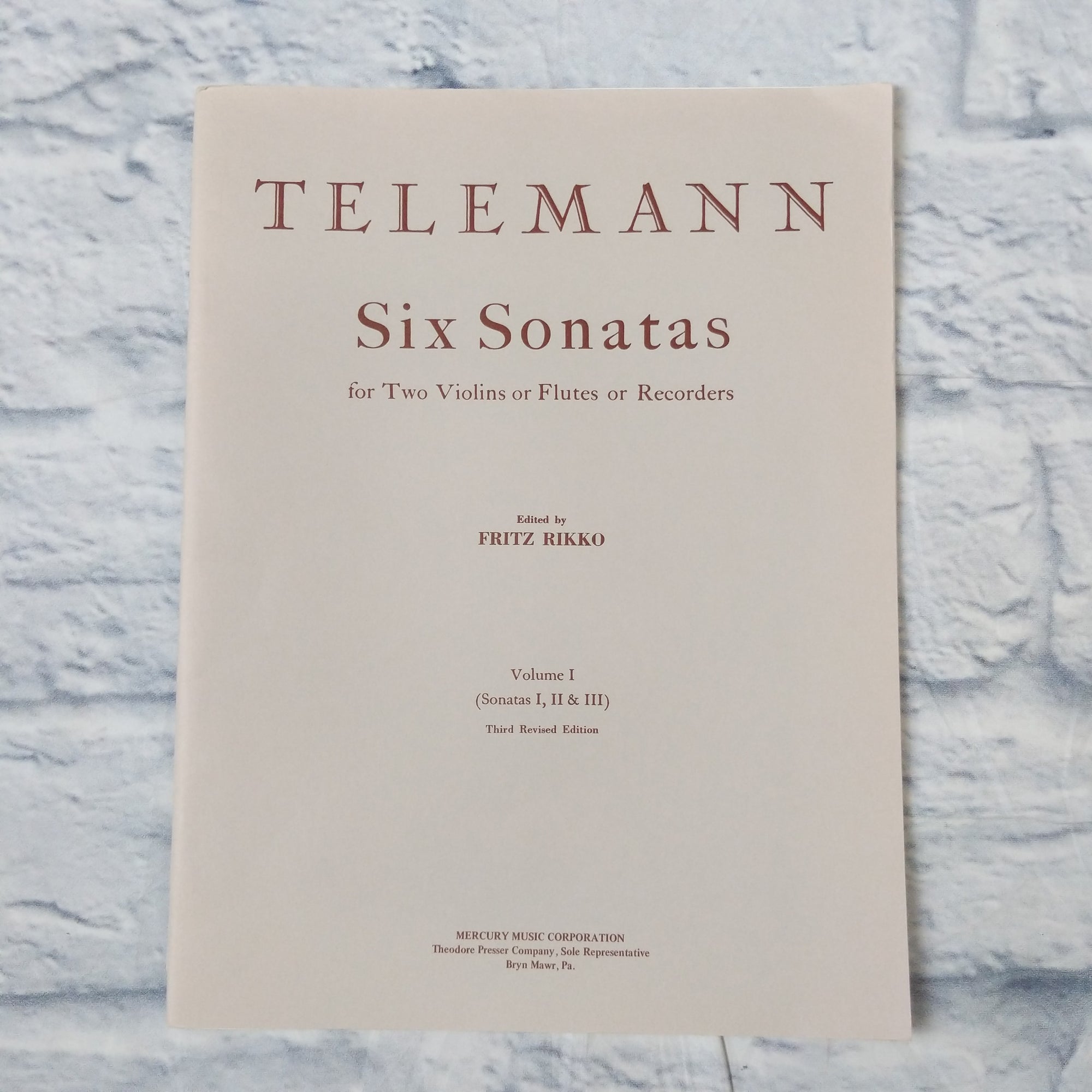Telemann Six Sonatas for Violin or Flutes or Records - Volume 1