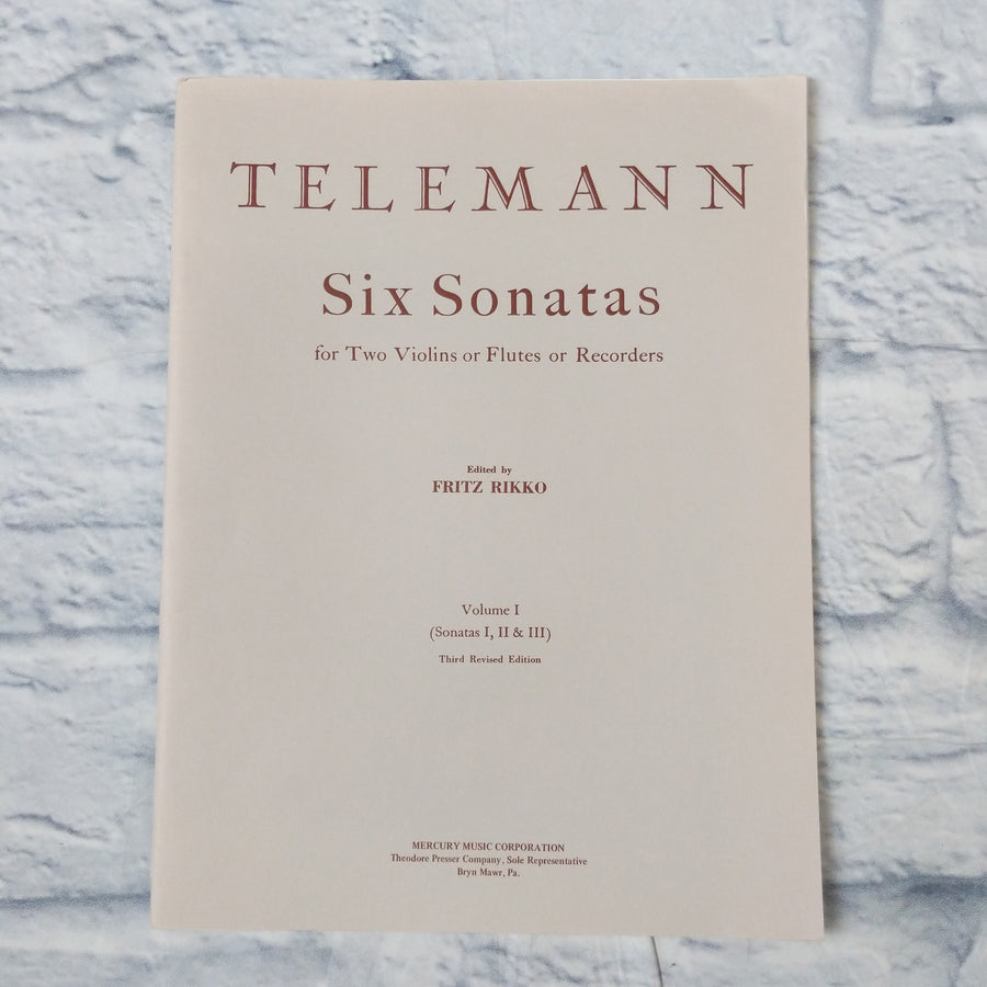 Telemann Six Sonatas for Violin or Flutes or Records - Volume 1
