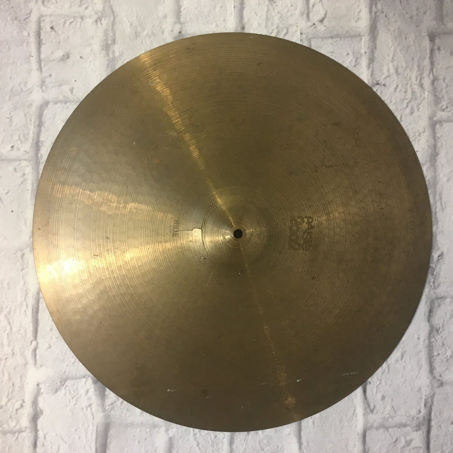 1976 Vintage 22in Paiste 2002 Black Logo Bonham CRACKED Ride Cymbal