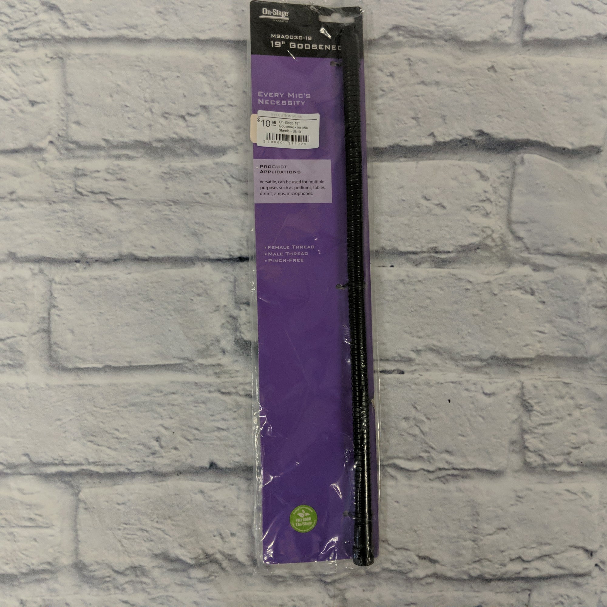 On Stage 19" Gooseneck for Mic Stands - Black