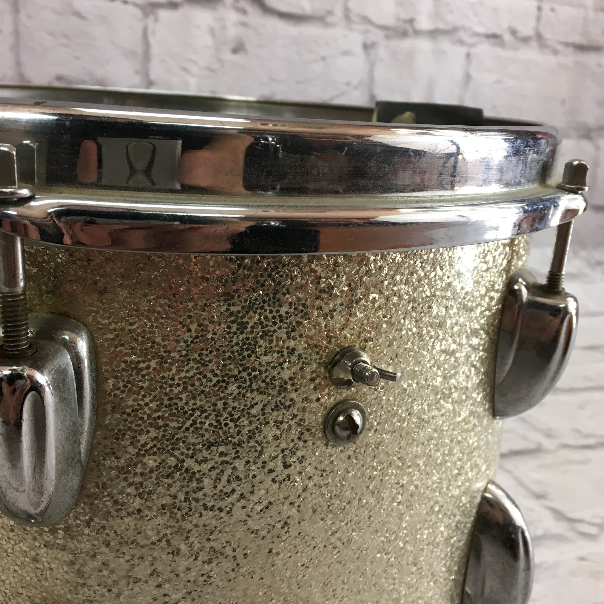 Vintage Slingerland 12x8 Silver Sparkle Rack Tom