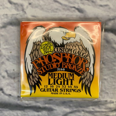 Ernie Ball Custom Gauge Phosphor Studio Bronze Medium Light 12-54 Acoustic Guitar Strings