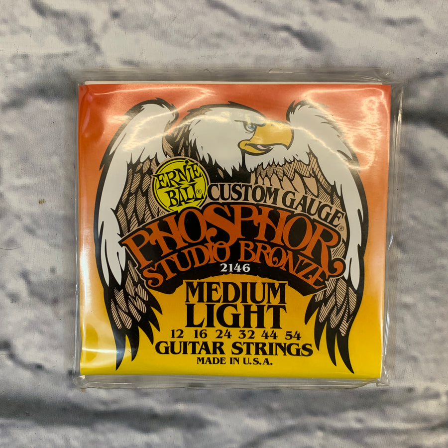 Ernie Ball Custom Gauge Phosphor Studio Bronze Medium Light 12-54 Acoustic Guitar Strings